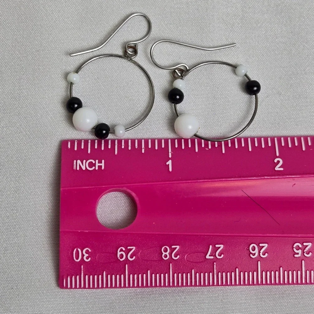 Lot of 3 Pairs of Earrings Stars Hearts Hoops Silver Tone Hardware
